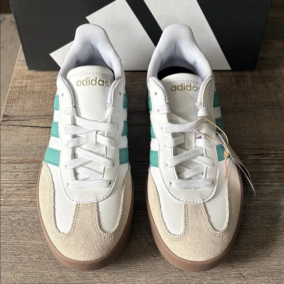 adidas White and Teal Sneakers - Picture 3 of 12